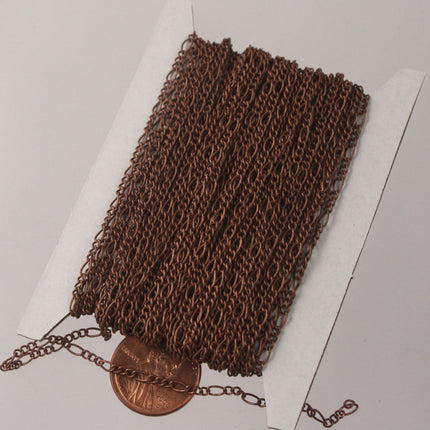 Antique Copper Chain Bulk Chain, 100 feet Spool of SOLDERED Chain Sturdy figaro chain 2x4.5mm - Necklace  Wholesale Chain - 245FIGARO