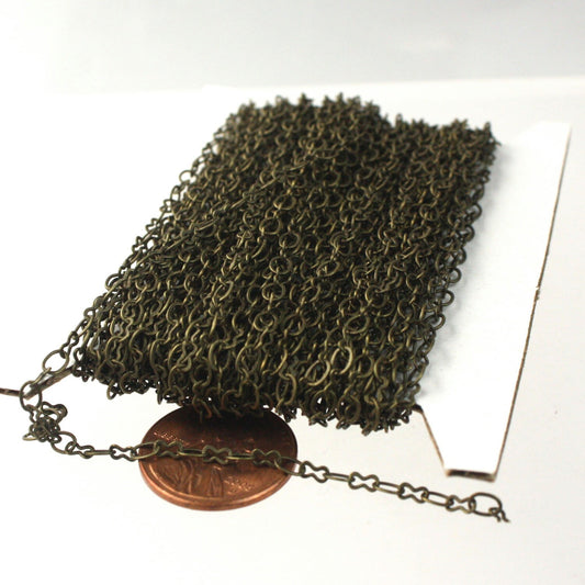 NEW 100  ft spool of Antique Brass SOLDERED Figure 8 Connector Chain - 3.9x2.7mm links - 843F