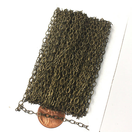 NEW 100  ft spool of Antique Brass SOLDERED Figure 8 Connector Chain - 3.9x2.7mm links - 843F