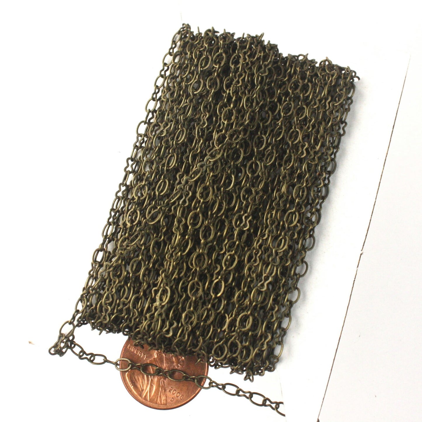 NEW 100  ft spool of Antique Brass SOLDERED Figure 8 Connector Chain - 3.9x2.7mm links - 843F