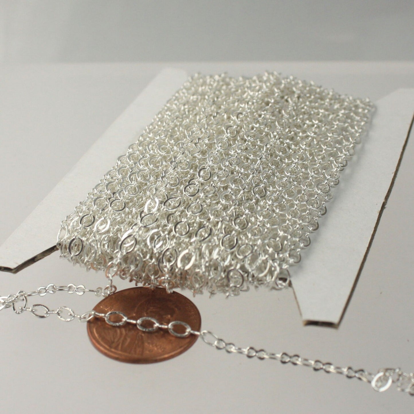 NEW 10 ft spool of Silver Plated SOLDERED Figure 8 Connector Chain - 3.9x2.7mm links - 843F