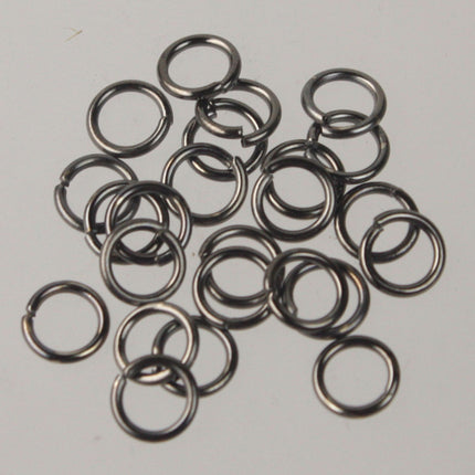 8mm Jump Rings, 100 Gunmetal Jump Rings Jumprings Open 8x1.2mm 16 Gauge 16G Link Connector Open Jump Rings - 12x8mm