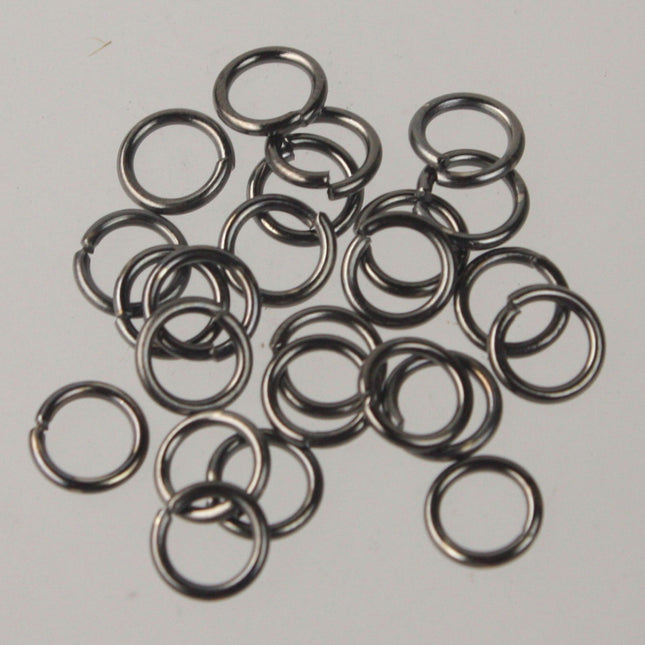 8mm Jump Rings, 100 Gunmetal Jump Rings Jumprings Open 8x1.2mm 16 Gauge 16G Link Connector Open Jump Rings - 12x8mm
