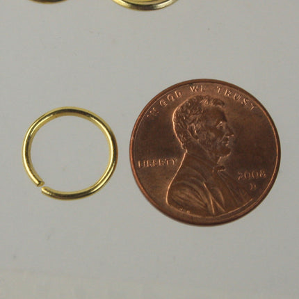 12mm Jump Rings, 50 Gold Plated Jump Rings Jumprings Open 12x1.2mm 16 Gauge 16G Link Connector Open Jump Rings -  12x12mm