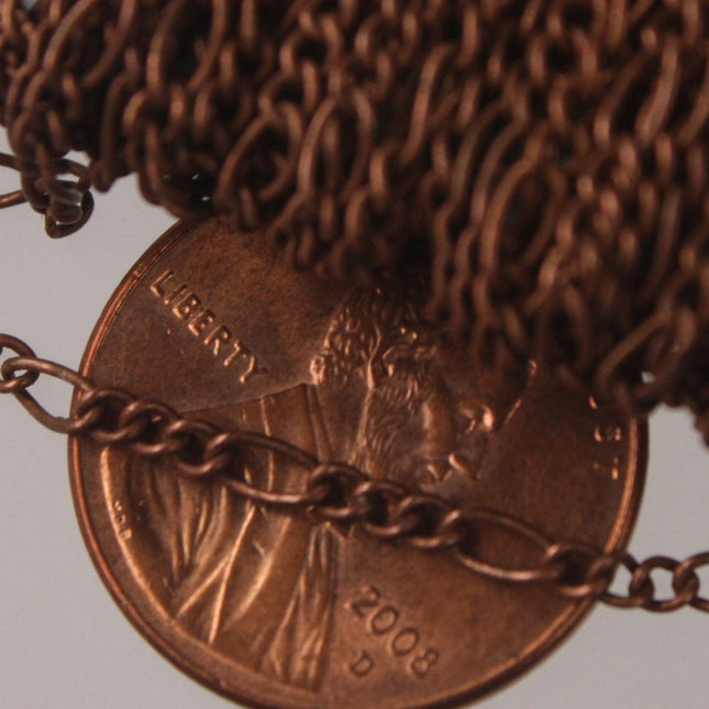 Antique Copper Chain Bulk Chain, 100 feet Spool of SOLDERED Chain Sturdy figaro chain 2x4.5mm - Necklace  Wholesale Chain - 245FIGARO
