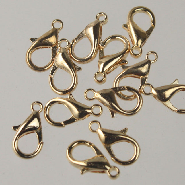 NEW New 25 pcs of Gold Tone BIG Large lobster claw clasp - 14x8mm- LOB14