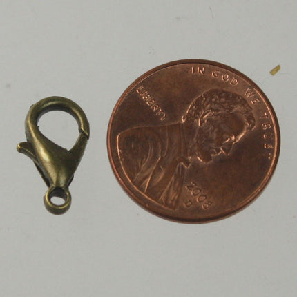 25 pcs of Antique Brass BIG Large lobster claw clasp - 14x8mm- LOB14