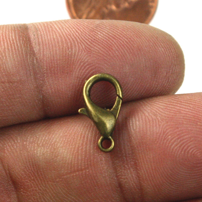 25 pcs of Antique Brass BIG Large lobster claw clasp - 14x8mm- LOB14