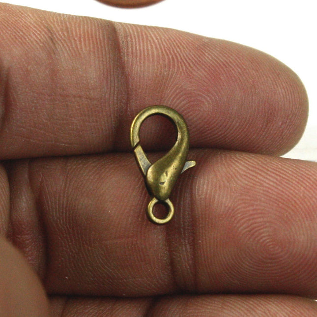 20 pcs of Antique Brass extra LARGE 16mm lobster claw clasp - 16x9mm - LOB16