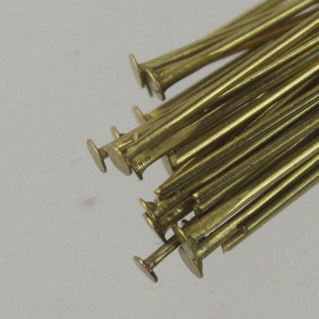 Bulk/FingerPick 250 pcs of RAW Brass round headpin - 38mm/1.5 inch 22 gauge - TPIN-22G-38