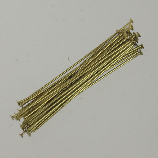 Bulk/FingerPick 250 pcs of RAW Brass round headpin - 38mm/1.5 inch 22 gauge - TPIN-22G-38