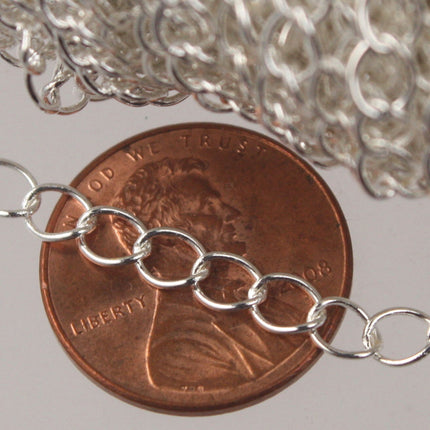 Sample 3 ft Sterling Silver Plated SOLDER Curb Chain EXTENDER Chain - 4x3mm Soldered Link