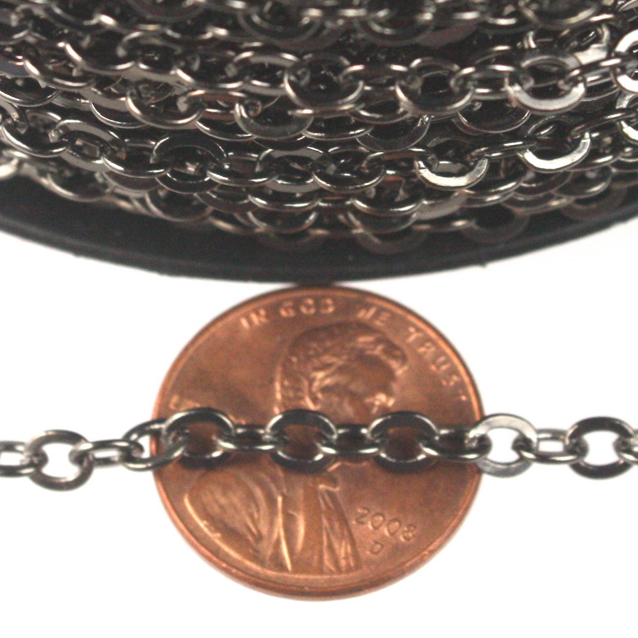 10 ft of Gunmetal Large BIG Flat Cable Chain - 4X3.5mm SOLDERED link - Ship from California USA