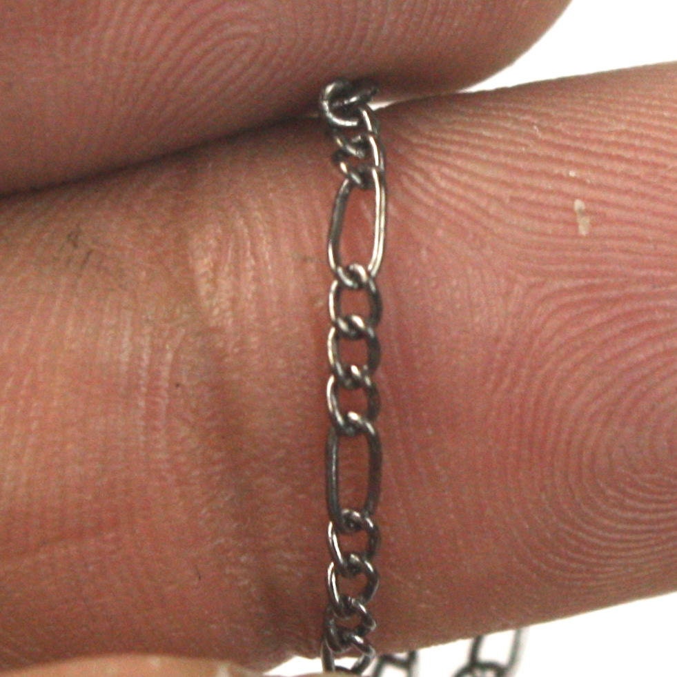 Gunmetal Figaro Chain Bulk, 100 feet of SOLDERED Chain FACET Sturdy figaro chain 1.8mm - Necklace   DIY Chain - 1.8FIGARO
