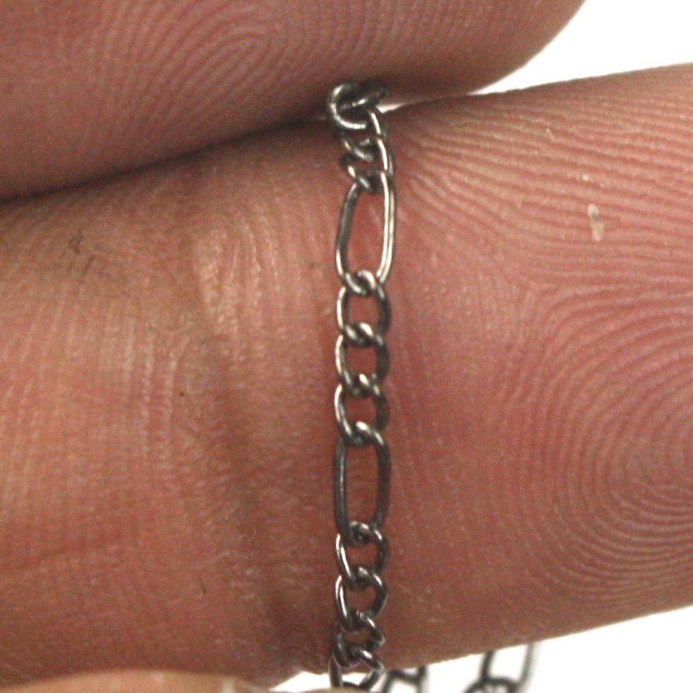 Gunmetal Figaro Chain Bulk, 32 ft. of SOLDERED Chain Facet Sturdy figaro chain 1.8mm - Necklace   DIY Chain - 1.8FIGARO