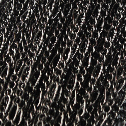 10 feet of Gunmetal Figaro Chain Bulk, SOLDERED Chain Facet Sturdy figaro chain 1.8mm - Necklace   DIY Chain - 1.8FIGARO