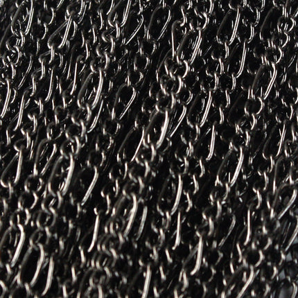 Gunmetal Figaro Chain Bulk, 32 ft. of SOLDERED Chain Facet Sturdy figaro chain 1.8mm - Necklace   DIY Chain - 1.8FIGARO