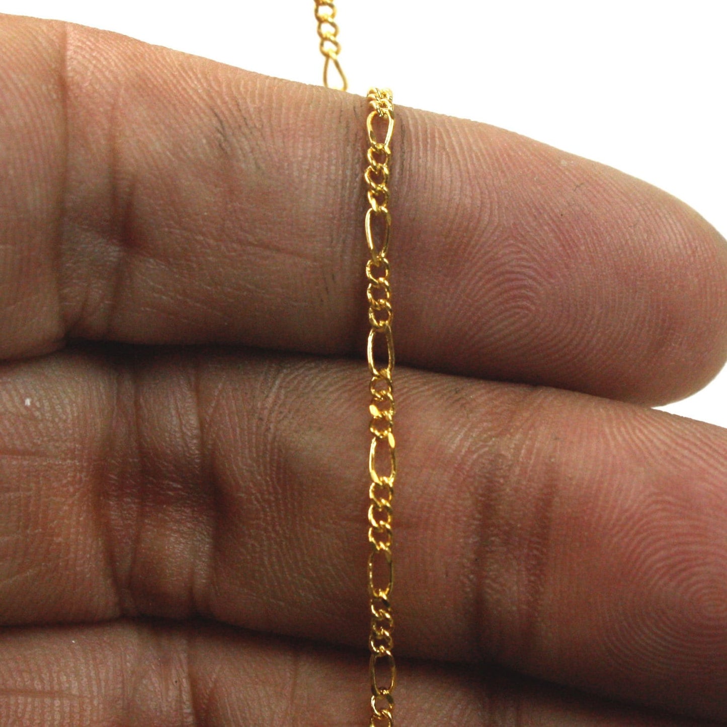 Gold Plated Figaro Chain Bulk, 100 feet of SOLDERED Chain FACET Sturdy figaro chain 1.8mm - Necklace   DIY Chain - 1.8FIGARO
