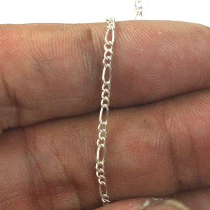 Sterling Silver Plated Figaro Chain Bulk, 10 ft. of SOLDERED Chain Facet Sturdy figaro chain 1.8mm - Necklace   DIY Chain - 1.8FIGARO