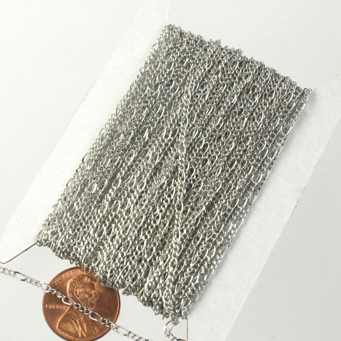 300 feet Spool Rhodium Plated Figaro Chain Bulk - Antique Silver SOLDERED Chain FACET Sturdy figaro chain 1.8mm - Necklace - 1.8FIGARO