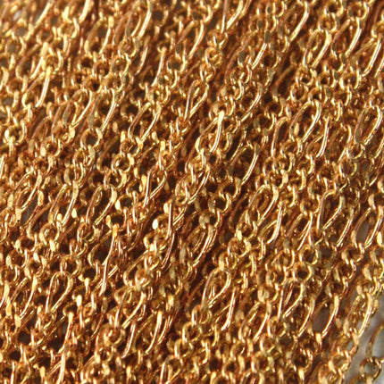 Raw Brass (Copper Color) Figaro Chain Bulk, 10 ft. of SOLDERED Chain Facet Sturdy figaro chain 1.8mm - Necklace   DIY Chain - 1.8FIGARO