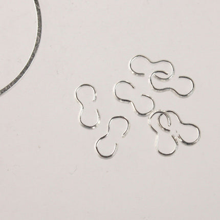 50 Silver Plated 3 Shape Connector Link - 8x4mm