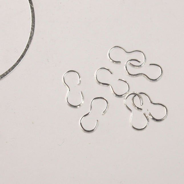 50 Silver Plated 3 Shape Connector Link - 8x4mm