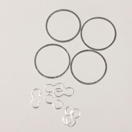 20 pcs of Silver Plated Brass Soldered Ring - 15 mm 18G