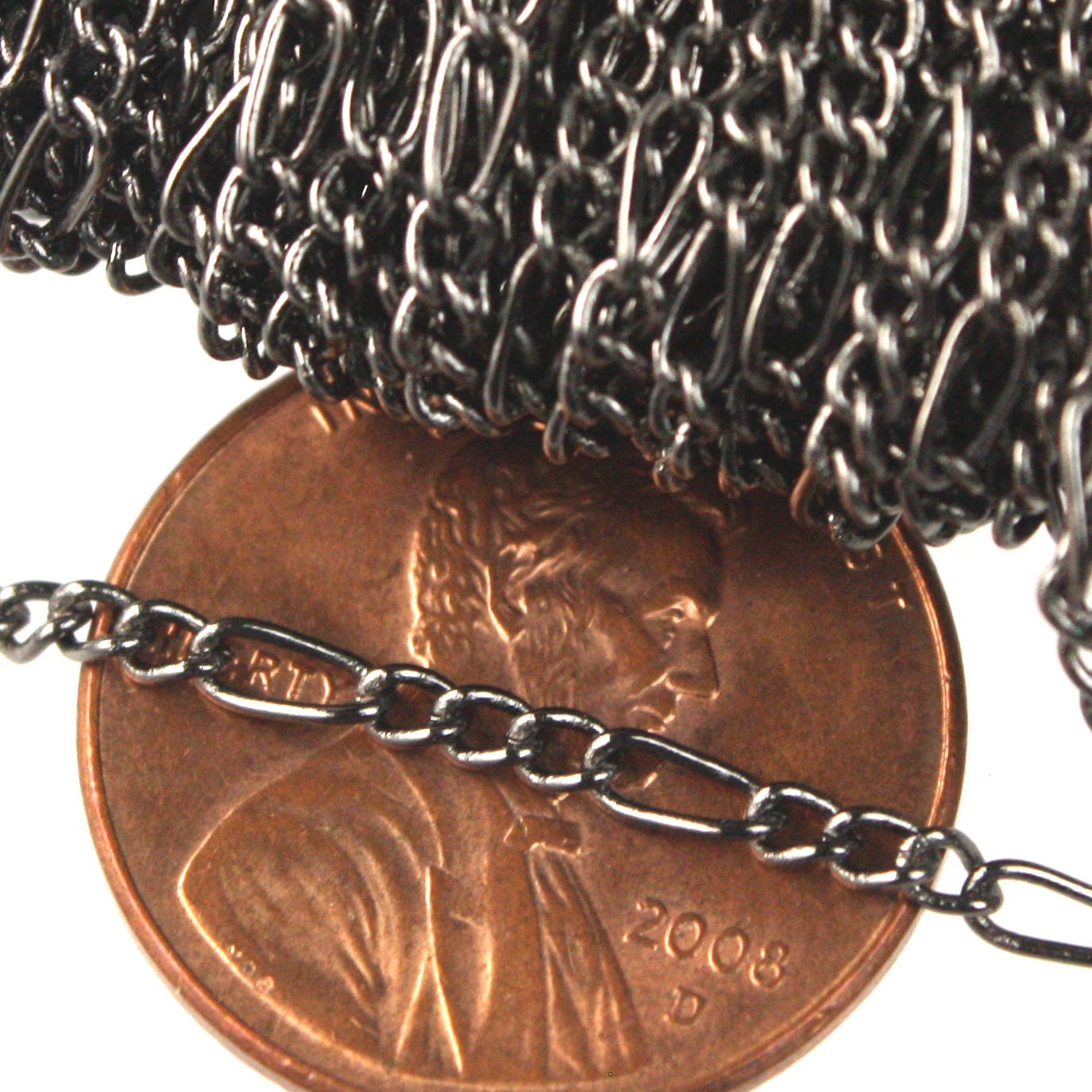 Gunmetal Figaro Chain Bulk, 100 feet of SOLDERED Chain FACET Sturdy figaro chain 1.8mm - Necklace   DIY Chain - 1.8FIGARO