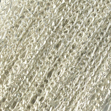 Sterling Silver Plated Figaro Chain Bulk, 10 ft. of SOLDERED Chain Facet Sturdy figaro chain 1.8mm - Necklace   DIY Chain - 1.8FIGARO
