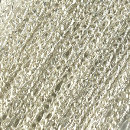 Sterling Silver Plated Figaro Chain Bulk, 32 ft. of SOLDERED Chain Facet Sturdy figaro chain 1.8mm - Necklace   DIY Chain - 1.8FIGARO