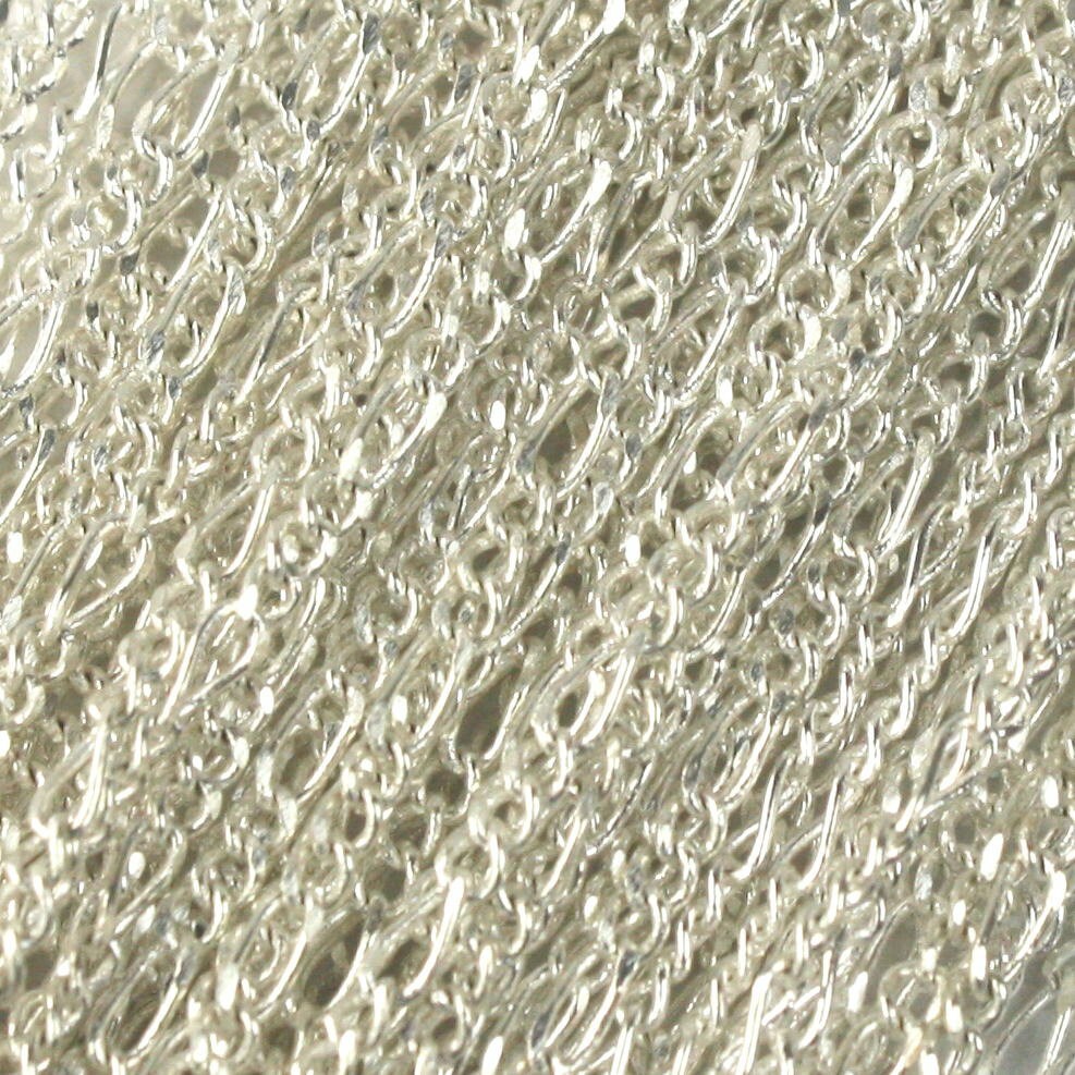 Sterling Silver Plated Figaro Chain Bulk, 100 ft. of SOLDERED Chain Facet Sturdy figaro chain 1.8mm - Necklace   DIY Chain - 1.8FIGARO