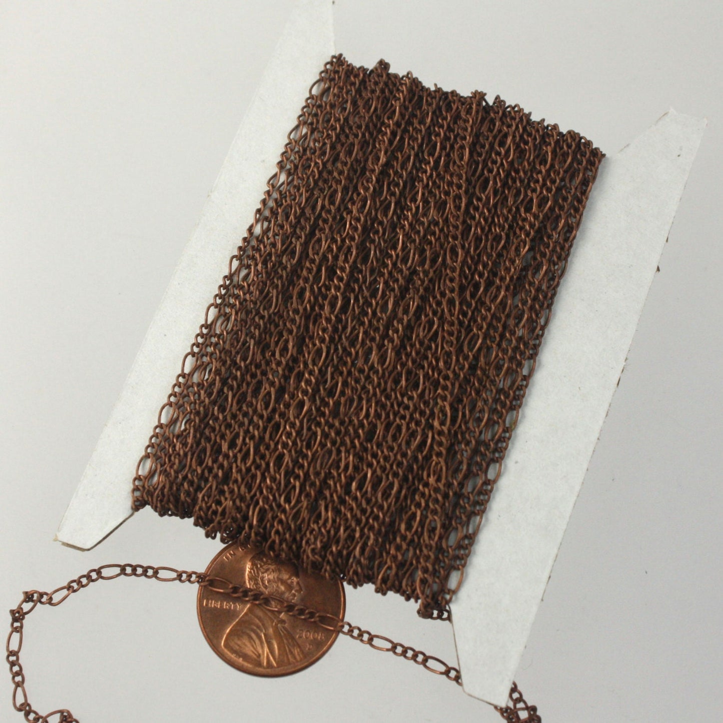 300 feet Spool Antique Copper Figaro Chain Bulk - SOLDERED Chain FACET Sturdy figaro chain 1.8mm - Necklace Bracelet - 1.8FIGARO