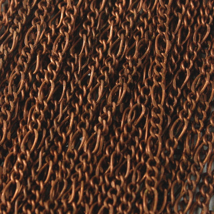 Antique Copper Figaro Chain Bulk, 32 ft. Spool of SOLDERED Chain Facet Sturdy figaro chain 1.8mm - Necklace Bracelet - 1.8FIGARO