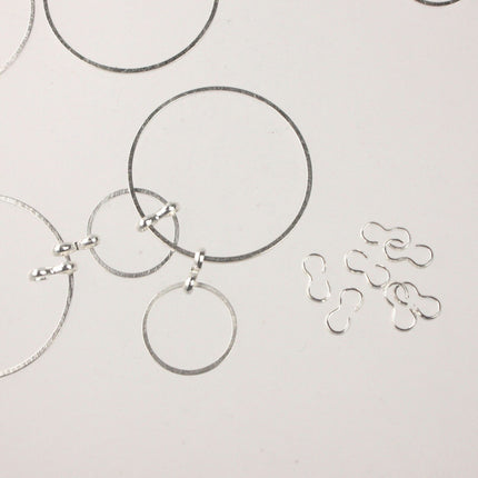 20 pcs of Silver Plated Brass Soldered Ring - 15 mm 18G