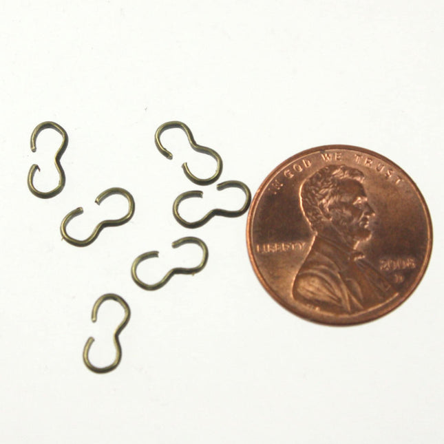 50 Antique Brass 3 Shape Connector Link - 8x4mm