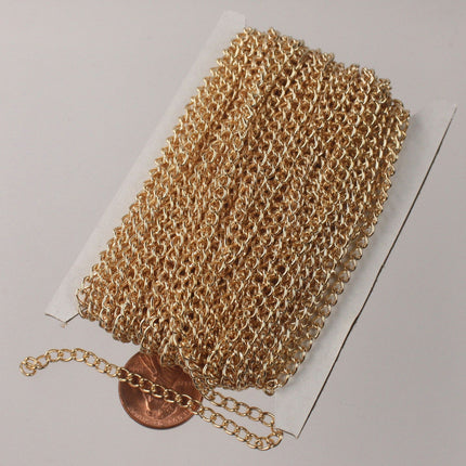 12 ft of Champagne Gold (Pinky Gold) Plated  Curb Chain - 3.0mm 0.8mm Unsoldered Link -  30CURB