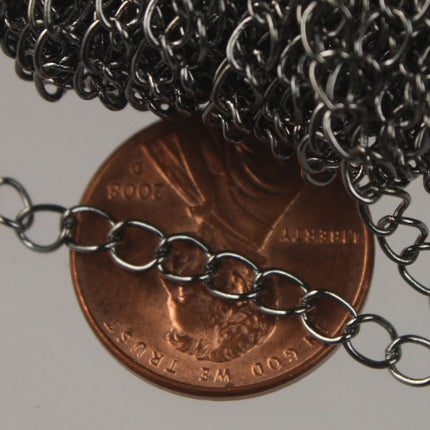 Sample 3 ft Gunmetal SOLDER Curb Chain EXTENDER Chain - 4x3mm  - 43CURB