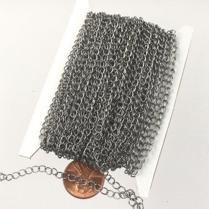 Sample 3 ft Gunmetal SOLDER Curb Chain EXTENDER Chain - 4x3mm  - 43CURB