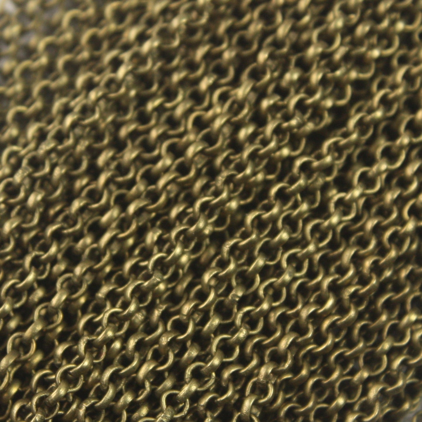 Antique Bronze ROLO Chain bulk, 32 ft of SOLDERED BRASS Rolo Chain - 2.0mm 2mm Soldered Links -  Wholesale Bulk - 20BL