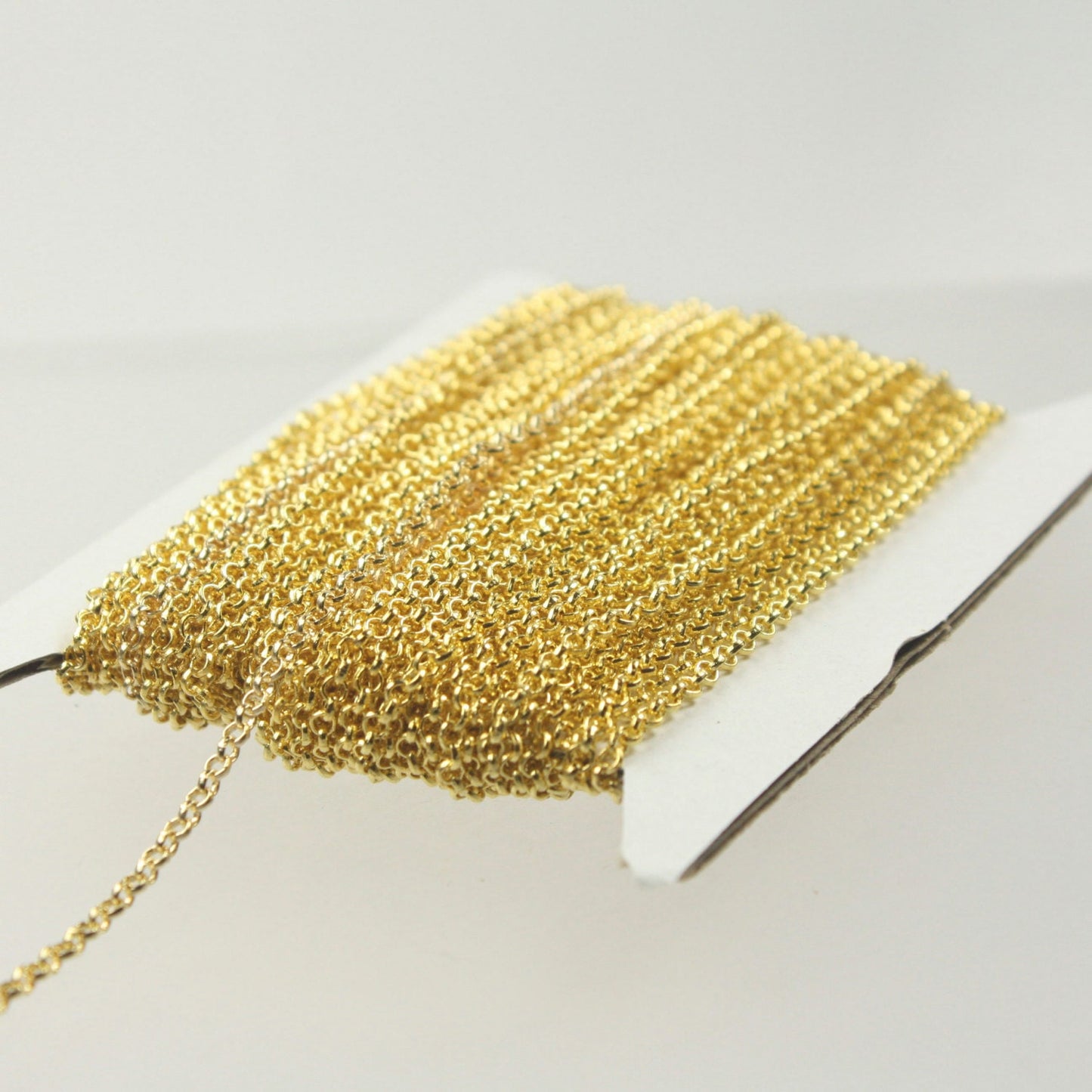 10 feet Gold Plated Rolo Chain bulk - 2.0mm 2mm SOLDER Link - Gold Plated SOLDERED Rolo Chain -  Wholesale Bulk Jewelry - 20BL