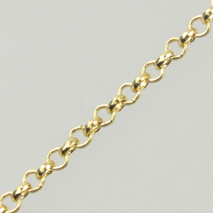 10 feet Gold Plated Rolo Chain bulk - 2.0mm 2mm SOLDER Link - Gold Plated SOLDERED Rolo Chain -  Wholesale Bulk Jewelry - 20BL