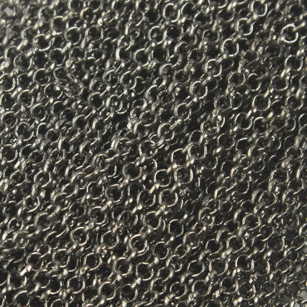 Gunmetal ROLO Chain bulk, 32 ft of SOLDERED Rolo Chain - 2.0mm 2mm Soldered Links - Necklace Bracelet Wholesale Bulk - 20BL