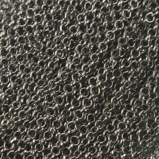 Gunmetal ROLO Chain bulk, 32 ft of SOLDERED Rolo Chain - 2.0mm 2mm Soldered Links - Necklace Bracelet Wholesale Bulk - 20BL
