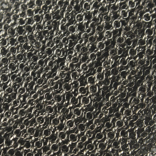 Gunmetal ROLO Chain bulk, 100 ft of SOLDERED Rolo Chain - 2.0mm 2mm Soldered Links -  Wholesale Bulk - 20BL
