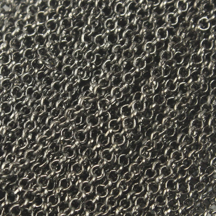 Gunmetal ROLO Chain bulk, 10 ft of SOLDERED Rolo Chain - 2.0mm 2mm Soldered Links -  Wholesale Bulk - 20BL