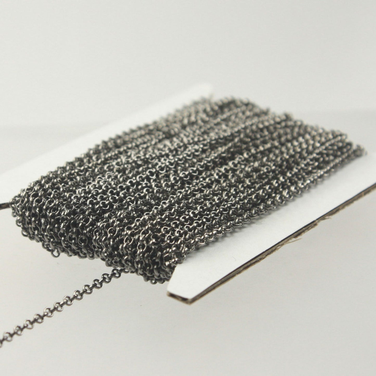 Gunmetal ROLO Chain bulk, 100 ft of SOLDERED Rolo Chain - 2.0mm 2mm Soldered Links -  Wholesale Bulk - 20BL