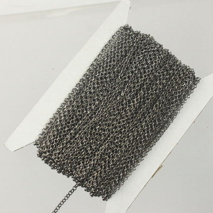 Gunmetal ROLO Chain bulk, 10 ft of SOLDERED Rolo Chain - 2.0mm 2mm Soldered Links -  Wholesale Bulk - 20BL