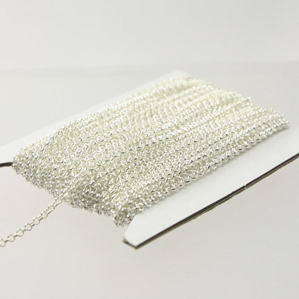 Sterling Silver Plated ROLO Chain bulk, 32 ft of SOLDERED Rolo Chain - 2.0mm 2mm Soldered Links -  Wholesale Bulk - 20BL