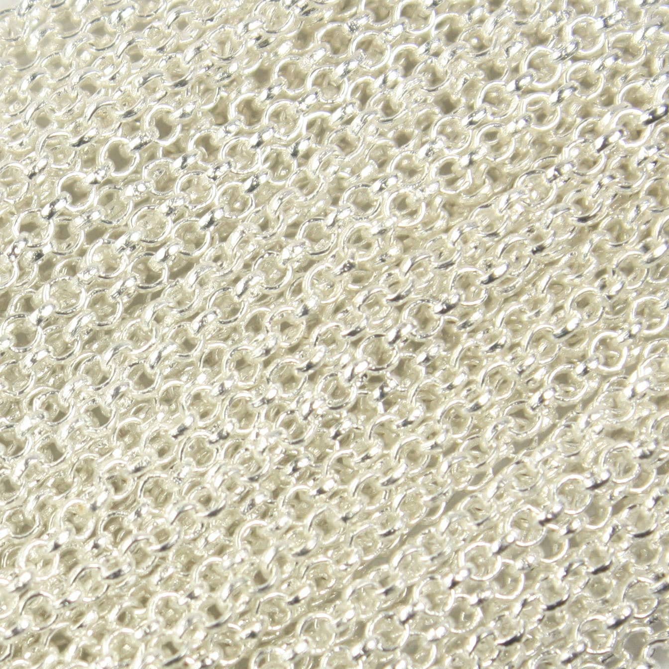 Sterling Silver Plated ROLO Chain bulk, 100 ft of SOLDERED Rolo Chain - 2.0mm 2mm Soldered Links -  Wholesale Bulk - 20BL